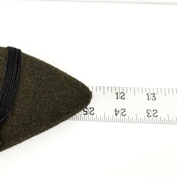 Rampage Safari Green Wool Strappy Button Pointed Toe Flats Sz 8.5 Comfort Trendy - Picture 10 of 12